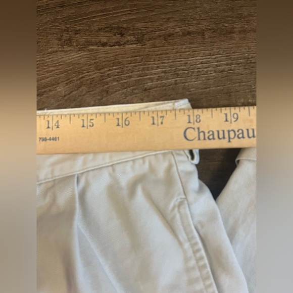 Polo Ralph Lauren Pants Mens 38x34 Chinos‎ Peated Cuffed Beige Light Weight C37 - Picture 8 of 9